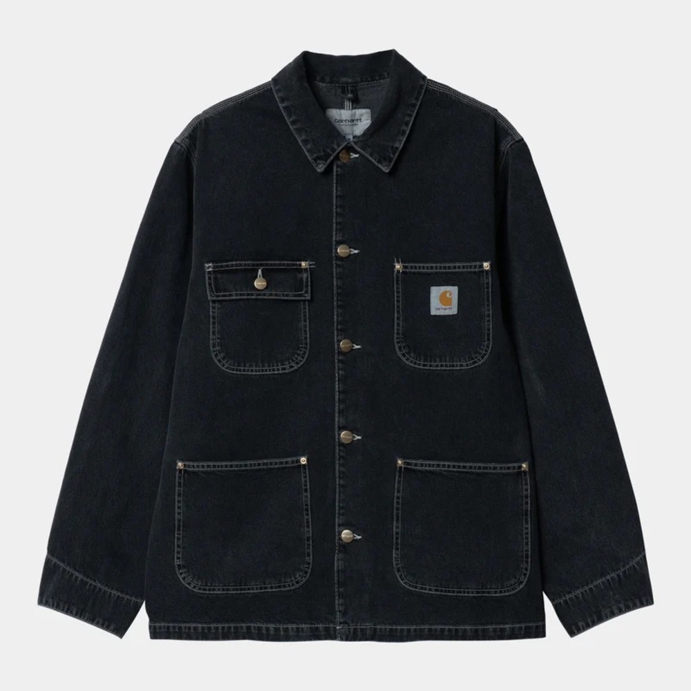Carhartt WIP OG Chore Coat Black denim Jean jacket Mens Size Medium *NWT*